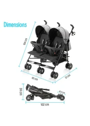 Teknum Twin Stroller Fellow - Grey