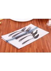 MahMir&reg; Towels Dish Towel, 16x27 Inches (40x70 cm) 100% Ring Spun Cotton Super Absorbent Linen Kitchen Towels, Soft Reusable Cleaning Bar and Tea Towels Set (6 pcs Pack, Blue)