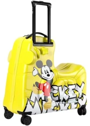 Children's Ride-On Suitcase,Travel Rolling Kid's Luggage, Children Trolley Hard Shell Carry on Luggage,Travel Suitcase with Safety Belt &amp; Telescoping Handle,Children's Day Gift (20 Inch) - Yellow