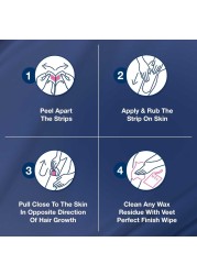 فيت شرائح شمعية سهلة الجل لإزالة شعر الساقين والجسم مع زيت اللوز للبشرة الحساسة، مناديل نهائية مثالية مع زيت الأرغان حتى 28 يومًا من النعومة، 20 شريط شمع