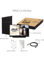ASUS ZenScreen MB166C Portable USB Monitor- 15.6 inch, Full HD, IPS, USB Type-C, Flicker Free, Blue Light Filter, Anti-glare surface