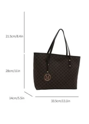 حقيبة كبيرة السعة والطباعة على الجسم بتصميم الحرف الحديث للنساء مناسبة للعمل والتنقل، حقيبة مدرسية كبيرة الس