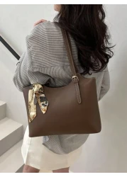 Retro Soft Leather Tote Bag For Women Large Capacity Shoulder Bag Personalized Minimalist Office Commute Handbag 2025 Spring Collection