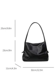 Women s Fashion Simple PU Leather Tote Bag Casual Large Capacity Solid Color Underarm Bag Simple All Match Daily Commuting Work Shoulder Bags Portable Travel Vacation Storage Satchel Purse Soft Qualit