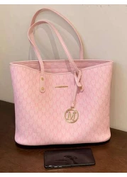 2023 New Fashion Women s Large Capacity Full Body Print Design Letter Pattern Decoration Design Double Handle Tote Bag Suitable For Work And Commuting School Bag Large Capacity Portable Classic Casual