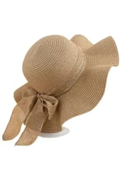 Beach Letter Theme Yellow Flax Brown Handbag Plus A Small Bag With A Hand Rope And A Bow Hat Bridesmaid Personalized Wedding Gift Bag Travel Storage Bag Cosmetic Storage Bag Coin Purse Direct Storage