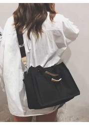 Large Capacity Canvas Tote Bag With Multiple Pockets For Casual Use Simple Canvas Tote Bag Wide Strap Crossbody Bag Multi Pockets Handbag for Travel