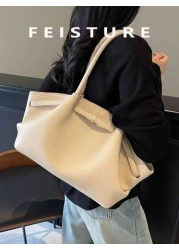 1 قطعة، حقيبة يد نسائية ذات سعة كبيرة من جلد البو المقنع بنقش العنب البري ، ديكور حزام ، مادة من البولي يوريثان