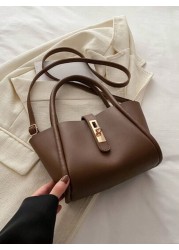 Women s New Solid Color PU Fashion Mother Handbag Versatile Cross Body Bag With Small Coin Purse