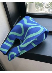 duke bear Knot Bag Ladies Geometric Pattern Crochet Bag Suitable For Vacation 1 Piece Mini Crochet Bags Handheld Bag Geometric Pattern Knitting Crochet Breathable Lightweight Foldable Pocket Suitable