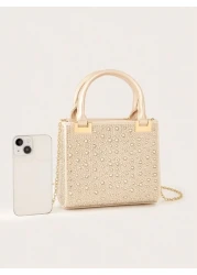 High Quality Luxury Satin Mini Rhinestone Decorated Clutch Bag Elegant Evening Party Handbag Formal Prom Gown Wedding Purse For Ladies Daily Commute Or Dating For Party Wedding Prom Dinner Banquet Mat