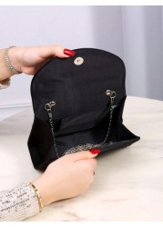 Glamorous Elegant Exquisite White Wedding Bag Ruffled Handle Flap Square Bag Dinner Bag Evening Bag For Party Girl Woman For Female Perfect For Party Wedding Prom Dinner Banquet For Best Gift For Wome