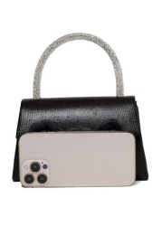 1pc Sparkling Evening Clutch Bag Meticulously Designed With Rhinestones On The Handle For Comfortable Grip Holds Essentials Like Phone Lipstick Powder Compact And Car Keys Suitable For Formal Occasion