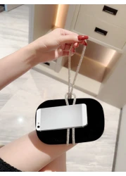 Moonlit EveBag Lightweight Business Casual Metallic Diamond Decorated Box Clutch Evening Bag Evening Bag Dinner Bag Glamorous Elegant Exquisite Quiet Luxury Rhinestone For Party Girl Woman Bride Perfe