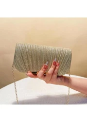 حقيبة سهرة أنيقة عصرية متطوية للنساء ، حقيبة حفلات رسمية مع سير كتف