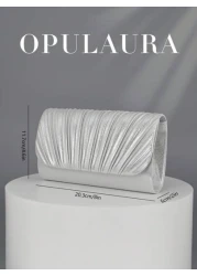 OpulAura Fashionable Shiny Patent Leather Flap Clutch Bag Luxurious High End Leather Evening Bag Metallic Leather Women Envelope Chain Shoulder Bag For Gala Party Birthday Prom Wedding