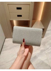 Mini Metallic Glitter Flap Box Bag Luxury Minimalist Clutch