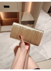 حقيبة كلاتش جلدية مزركشة بالبريق الذهبي ، حقيبة يد فخمة عصرية للسهرات الرسمية والحفلات والأمسيات والملابس ال