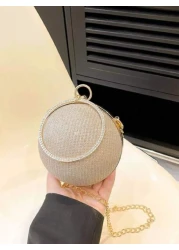 Dedoo حقيبة دلو ذات تصميم رباط سحاب خفيفة الوزن ، لأناقة الأعمال المزينة بالراين ، حقيبة مسائية أنيقة مزينة بخرز