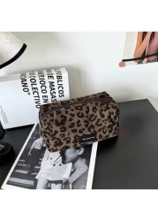 New Leopard Print Cosmetic Bag Lipstick Case Large Capacity Makeup Organizer Versatile Design Summer Travel Vacation Home Bathroom Decor Holiday Makeup Organizer