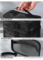 1pc Multi Function Cosmetic Bag Portable Makeup Organizer Bag Waterproof Travel Toiletry Bag Large Capacity Storage Bag For Makeup Cosmetics Lip Gloss Lipstick Combs Brushes Toothpaste Jewelry Station