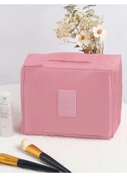 1pc Portable Travel Toiletry Bag Cosmetic Bag Large Capacity Waterproof Makeup Organizer Pouch Soft Dual Layer Cosmetic Bag Waterproof Makeup Bag Bathroom Decor Summer Makeup Organizer