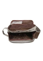 1pc Portable Stylish Three Layer PU Leather Makeup Bag Multifunctional Cosmetic Bag Double Zipper Travel Makeup Brush Toiletries Storage Bag Coin Purses Pouches Large Capacity Wash Bag With Zipper Fas