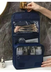 1pc Travel Makeup Bag Hanging Toiletry Bag Makeup Brush Holder Multi Functional Handbag Organizer Cosmetic Bag PVC Pouch Perfume Storage Box Makeup Organizer Essential For Summer Vacation Beach Bag Po