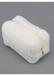 1pc Plush Cosmetic Bag Large Capacity Storage Bag Travel Portable Pencil Case Zipper Toiletry Bag Gift For Girls Women Back To School