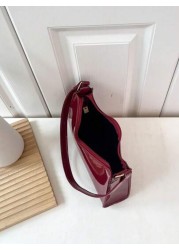 حقيبة كتف عصرية بلون أحمر داكن، مناسبة للنساء الشابات في المكتب والتنقلات والتسوق، مناسبة لفصلي الخريف والشت