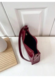 Burgundy Red Fashionable Shoulder Bag Suitable For Young Women Office Commuting And Shopping Autumn Winter
