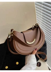 حقيبة كتف / يد للنساء من الجلد الصناعي البسيطة، حقيبة كتف / عابرة / كلاتش / حقيبة متعددة الوظائف