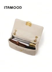 ITAMOOD Luxury Designer Lightweight Business Casual Large Capacity Square Bag Chic Microfiber Leather Cream White Purse Teacher Gifts