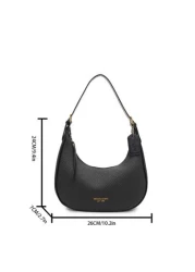 1pc Solid Color PU Leather Shoulder Bag For Women Versatile Crossbody Bag For Commuting Adjustable Shoulder Strap