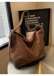 Fashion Casual Versatile Retro Solid Color Women Shoulder Bag