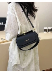 حقيبة يد عملية متعددة الوظائف وأنيقة، مصنوعة من قماش PU بلون أحادي مقاوم للماء، تصميم ديكوري بلون أحادي، تزيين