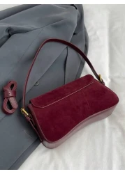 1pc Women Solid Color Matte Leather Backpack Shoulder Crossbody Saddlebag