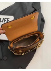 1 قطعة حقيبة كتف بسلسلة نسائية للاستخدام اليومي، مستوحاة من التصميم الرجعي، حقيبة كاجوال