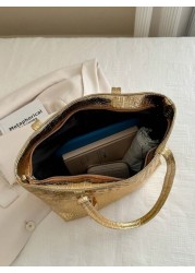 Large Capacity PU Leather Shoulder Handbag Crocodile Pattern Fashion Tote Bag Crossbody Bag Work School Commute Bag