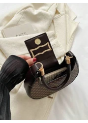 Vintage Retro 1pc Mini Floral Printed Fashionable Shoulder Bag Suitable For Women s Daily Use