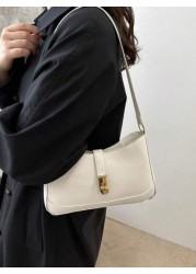 حقيبة كتف جلدية بسيطة للنساء، حقيبة رسول كلاسيكية بطراز بسيط للسيدات