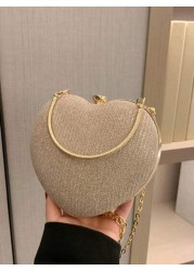 Glamorous Glitter Bling Sequin Luxury Shiny Women s Heart Shaped Rhinestone Evening Clutch Bag Luxury Designer Girls Glitter Crystal Handbag With Chain Strap Y2k Style Novelty Bag Purse For Wedding Pa
