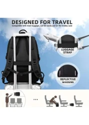 Black Water Resistant Large Capacity Anti Theft Backpack Suitable For Teenagers And Students School Supplies School Bag College Outdoor Activities Travel Hiking Work Business Leather Bag Christmas Hol