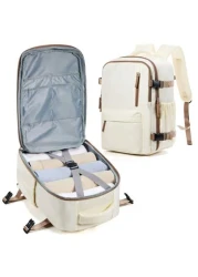 حقيبة سفر أنيقة نمط قديم سعة كبيرة مصنوعة من النايلون، مناسبة للحمل على متن الطائرة، سعة واسعة للرجال، بأقسام