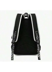 Glow In The Dark Backpack Music Graphic Print Suitable For High School College Students Large Capacity Fashionable Multipurpose Unisex Laptop Bag Travel Rucksack All Strap Patterns Random School Backp