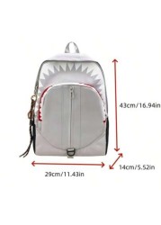 New Spring Summer Fashion Luminous Shark Graphic Backpack Large Capacity Student Bag Personality Casual Bag With USB Charging Port Fits Laptop Books Documents Clothes Suitable For School Business Trip
