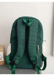 New Versatile And Fashionable Backpack Casual Contrasting Color Large Capacity Men s Backpack Printed Letter Student Bag 15 Inch Computer Bag 20L University Student Japanese Casual Travel Backpack Men