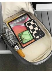  High Capacity Backpack For Teens Casual Nylon School Bag With Adjustable Strap Zipper Closure Polyester Lining Sewing Thread Detail Wet Wipe Clean 33 46inch Shoulder Strap Ideal For Outings