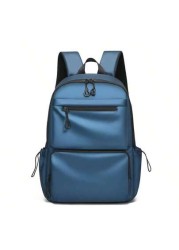 Men s Backpack For Casual Travel Laptop Compartment Korean Fashion Stylish Student Schoolbag Solid Color Rucksack