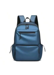 Men s Backpack For Casual Travel Laptop Compartment Korean Fashion Stylish Student Schoolbag Solid Color Rucksack